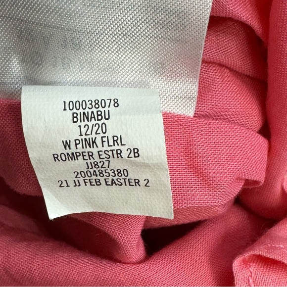 Janie and Jack Pink Floral Tropical Print Sleeveless Jumpsuit Lined Size 12-18M - Picture 10 of 10